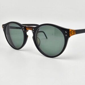 Eyevan E-36 Black Crystal Orange P3 Round Sunglasses FRAME ONLY Japan 46-17-134